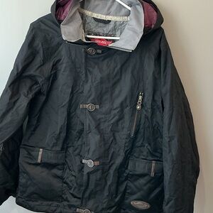 Simms Black and Gray Hooded Jacket